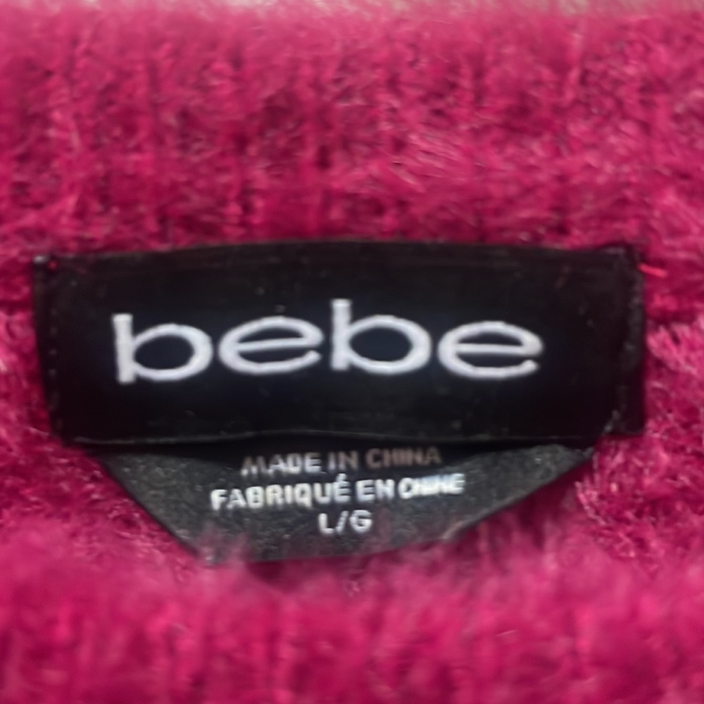Bebe Sangria Fuzzy Rhinestone Sweater - Picture 4 of 7